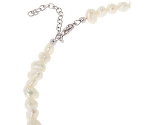 Gemshine 60 cm Halskette Choker mit weißen Zuchtperlen
