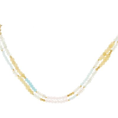 Gemshine 60 cm Halskette PASTELL Choker mit weißen Mondstein