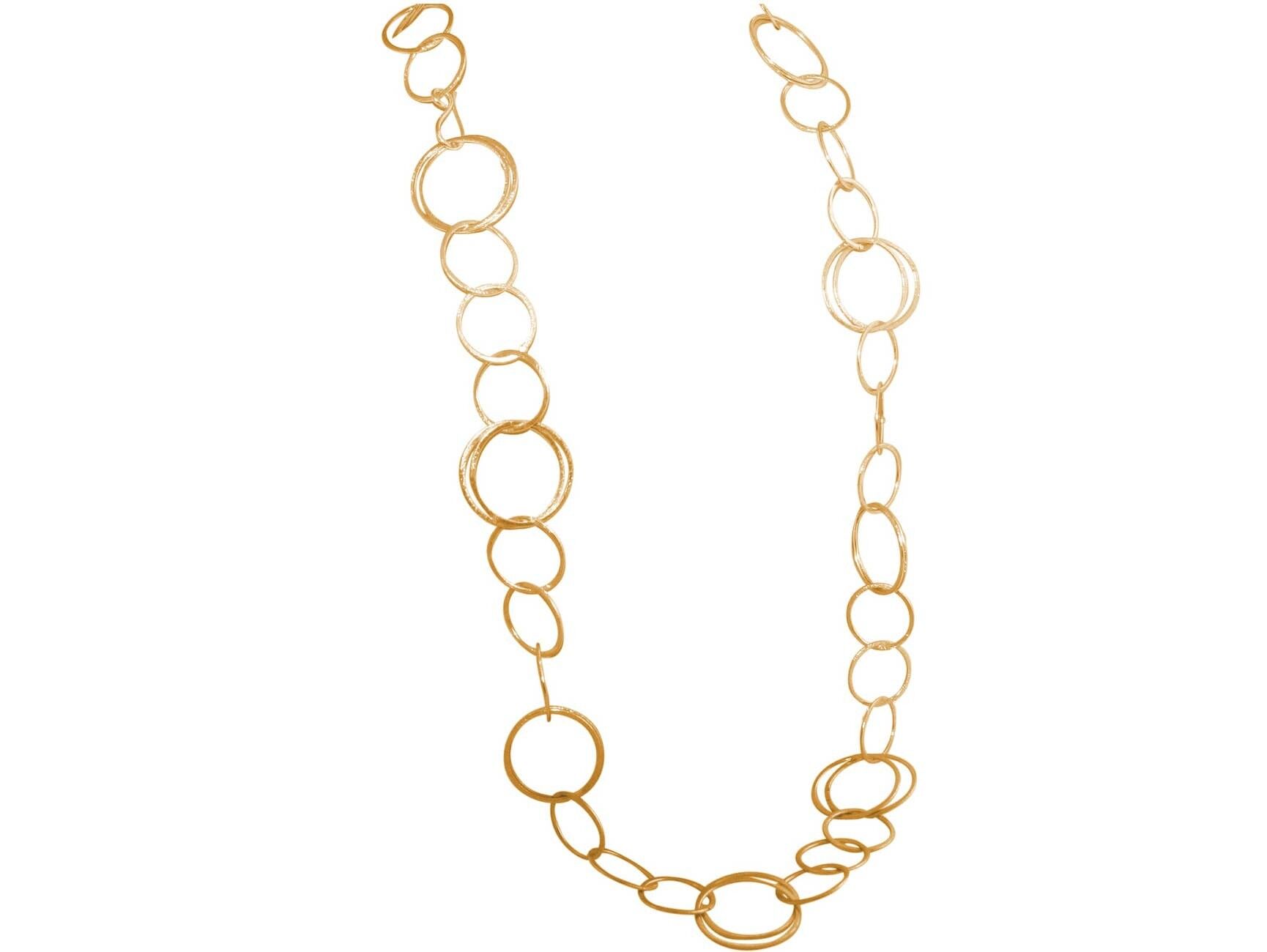 Gemshine Collana da donna placcata oro lunga 90 cm