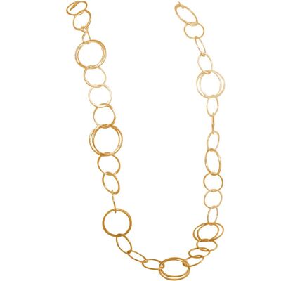 Gemshine 90 cm long gold plated women's necklace