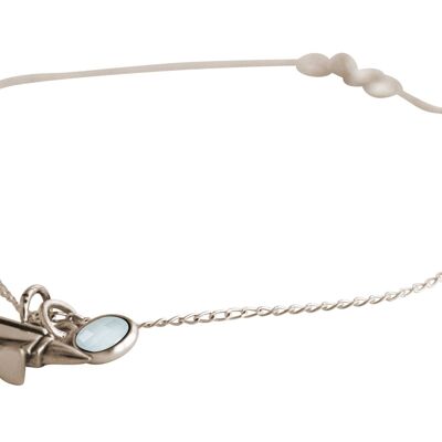 Gemshine 925 Silver Bracelet Anvil and Chalcedony Pendant
