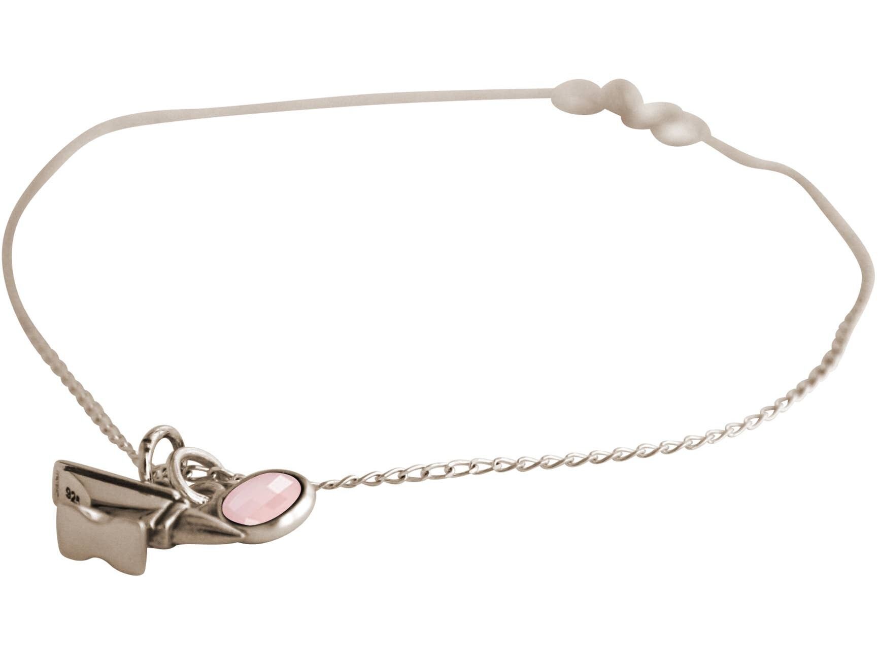 Bracciale Gemshine in argento 925 incudine e pendente in quarzo rosa