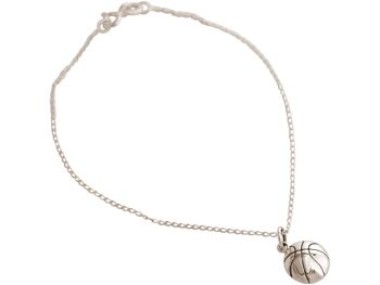 Gemshine Bracelet en argent 925 Pendentif de basket-ball 3