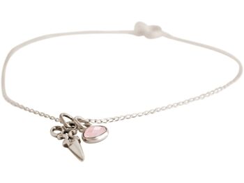 Bracelet en argent 925 Gemshine avec ciseaux et breloque en quartz rose 2