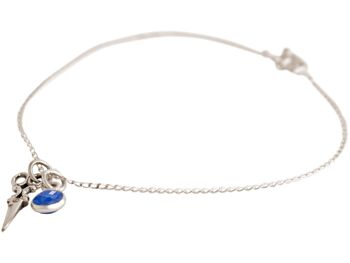 Gemshine Bracelet Argent 925 Ciseaux et Breloque Saphir Bleu 1