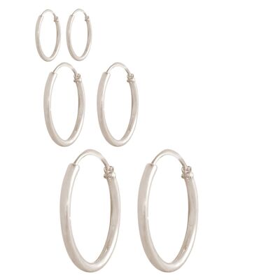 Boucles d'oreilles créoles sans fin en argent 925 Gemshine