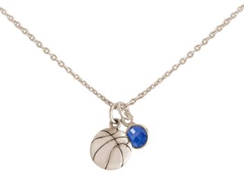 Collier en argent 925 Gemshine pendentif SAPHIR de basket-ball 4