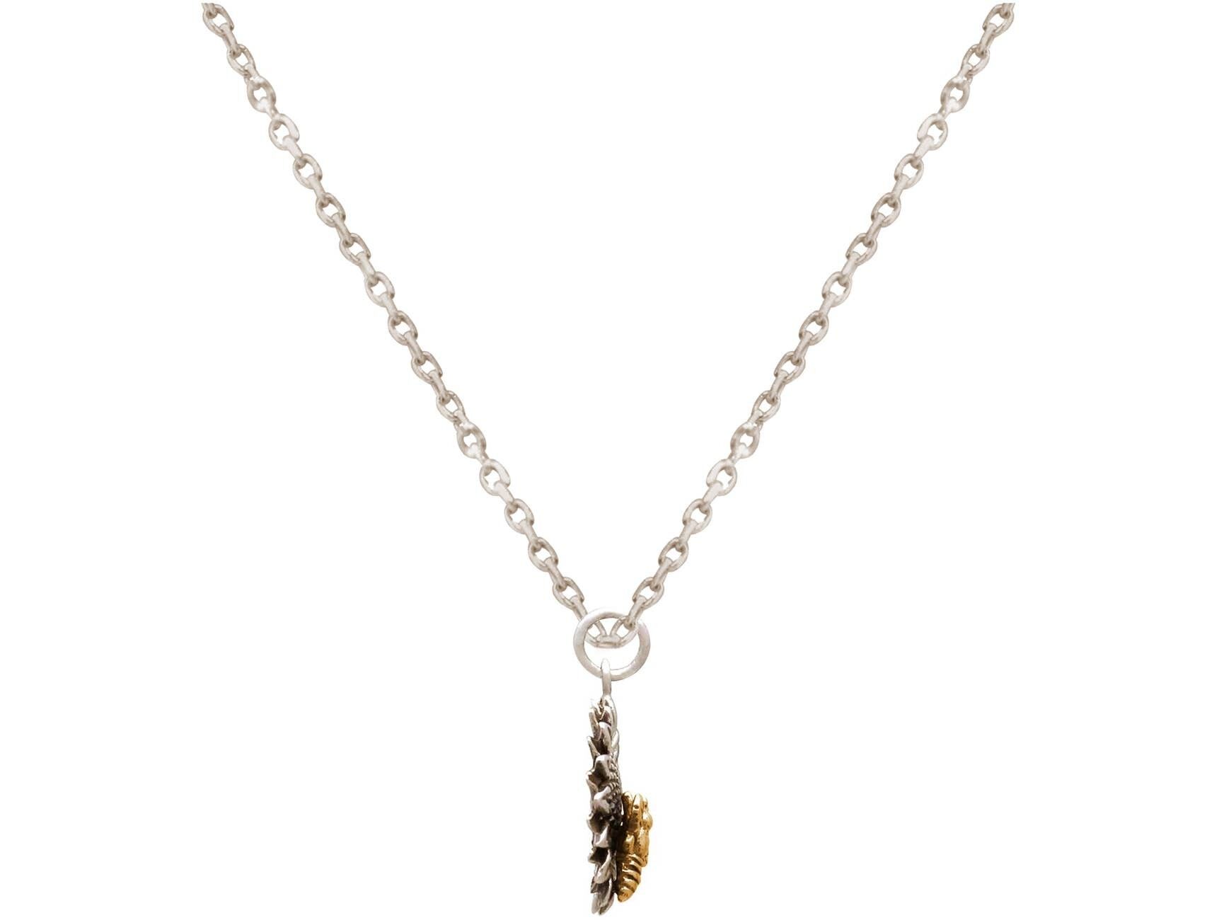 Gemshine Collana in Argento 925 Ciondolo Ape su Girasole