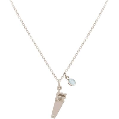 Gemshine 925 Silver Necklace with 3-D Saw