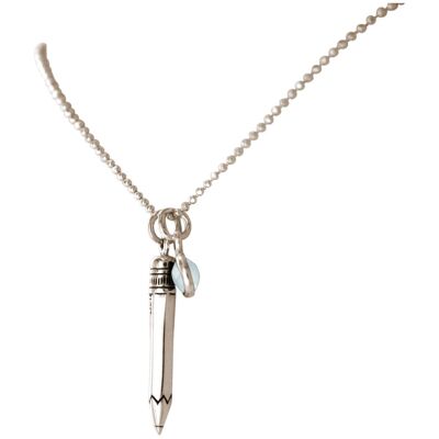 Gemshine - 925 Silber Halskette mit Bleistift Anhänger