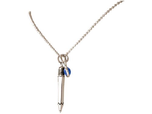 Gemshine 925 Silber - Halskette mit Bleistift Anhänger