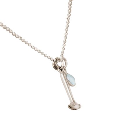 Gemshine 925 Silver Necklace with Hammer and Chalcedony