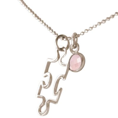 Gemshine 925 Silver Necklace with Puzzle Piece Pendant