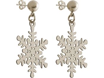 Boucles d'oreilles en argent 925 Gemshine avec flocon de neige 1