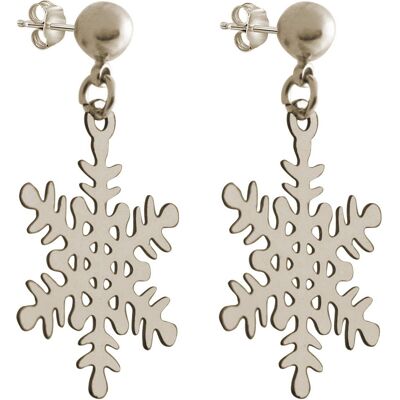 Gemshine 925 Silber Ohrringe mit Schneeflocke