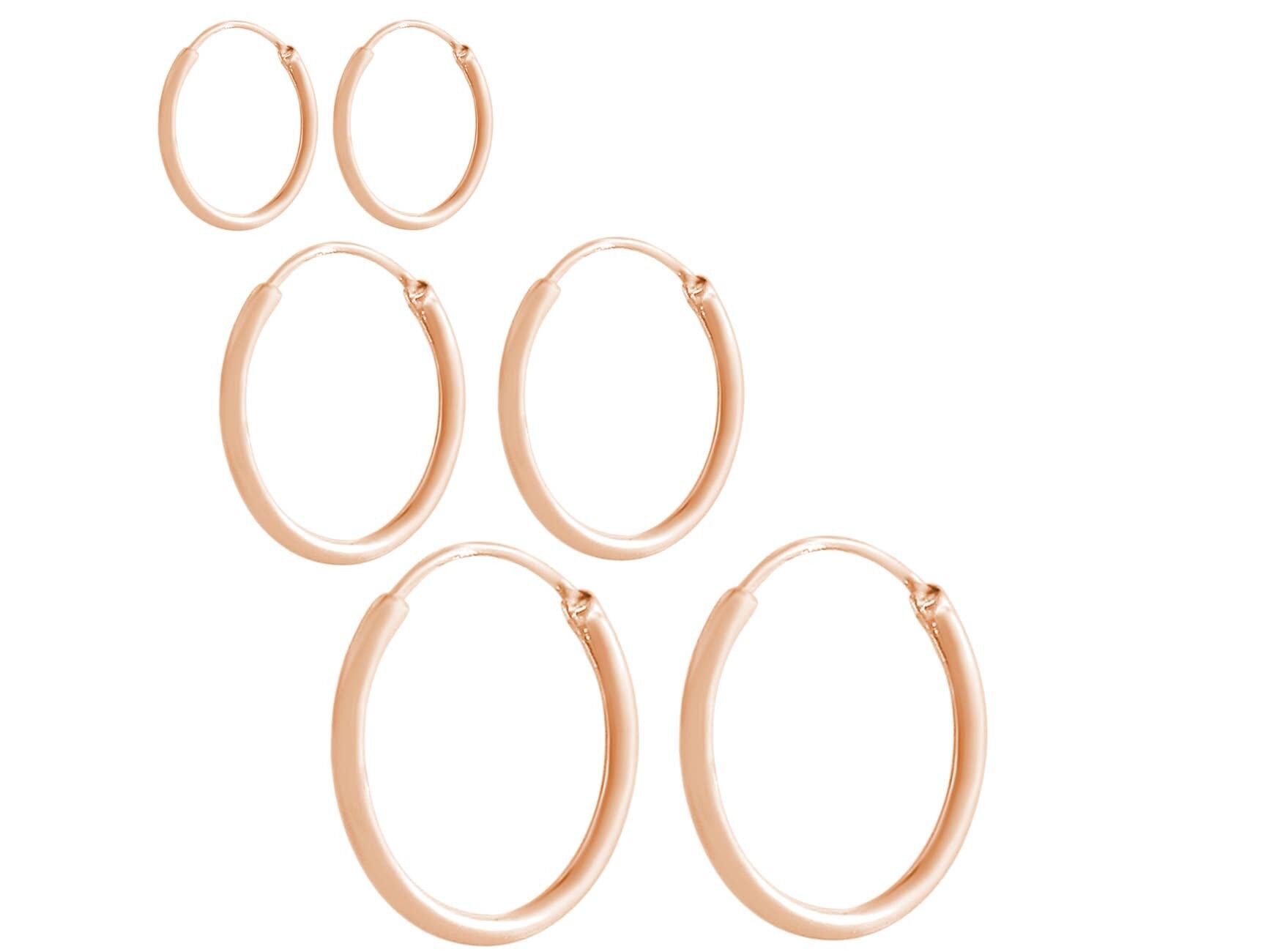 Gemshine 925 Silber rose vergoldete Creolen