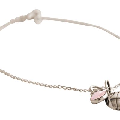 Pulsera Gemshine Baloncesto y Cuarzo Rosa Charm: Punto