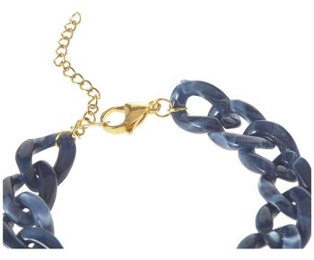 Bracelet Gemshine bleu gourmette en acétate et acier inoxydable 2