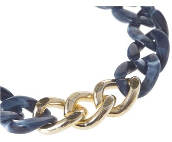 Bracelet Gemshine bleu gourmette en acétate et acier inoxydable 1