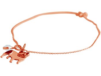 Bracelet Gemshine pendentif calcédoine chien bouledogue 4