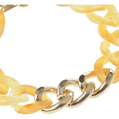 Gemshine bracelet yellow curb chain in acetate and stainless steel