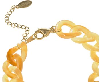 Bracelet Gemshine jaune gourmette en acétate et acier inoxydable 2