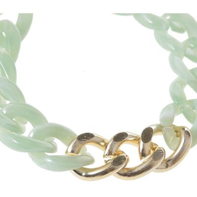 Gemshine bracelet green curb chain in acetate and stainless steel