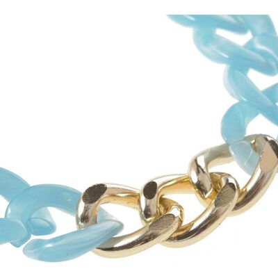 Gemshine bracelet light blue curb chain