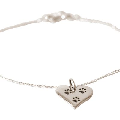 Pulsera Gemshine CORAZÓN con PATA, PATA de GATO