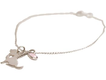 Bracelet Gemshine chien, ailes et pendentif quartz rose 1