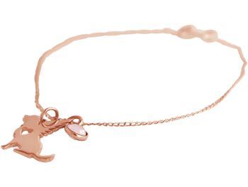 Bracelet Gemshine chien, ailes et pendentif quartz rose 4