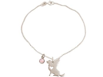 Bracelet Gemshine chien, ailes et pendentif quartz rose 3