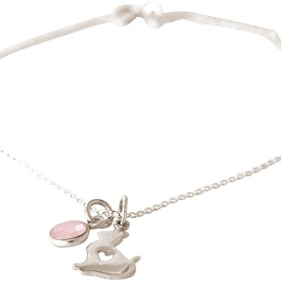Gemshine bracelet CAT, KITTEN pendant with rose quartz