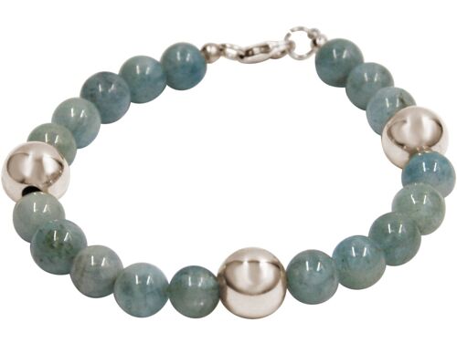 Gemshine Armband mit blauen Aquamarin Edelsteinen in 925