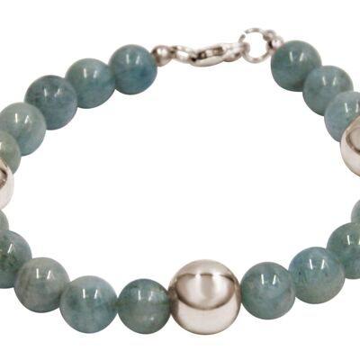 Gemshine bracelet with blue aquamarine gemstones in 925