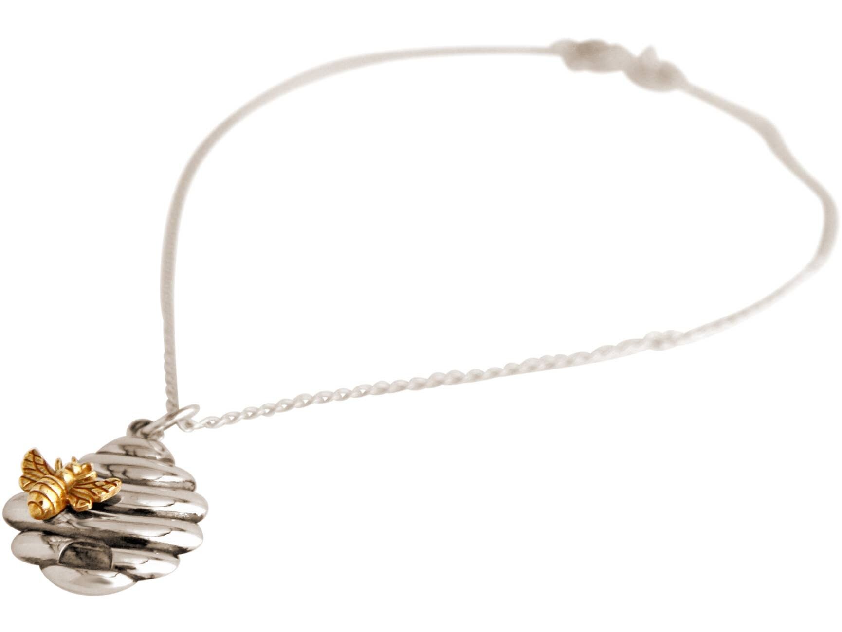 Gemshine Armband mit Charm Biene BEE mit Waben - Bienenhaus