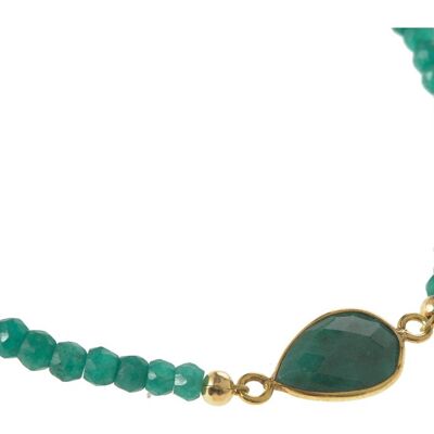 Gemshine bracelet with green emerald gemstones and drops