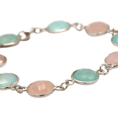 Gemshine - Bracelet with sea green chalcedony gemstones