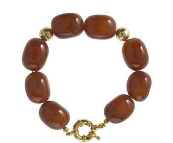 Bracelet Gemshine avec des pierres précieuses de cornaline brun rougeâtre 3