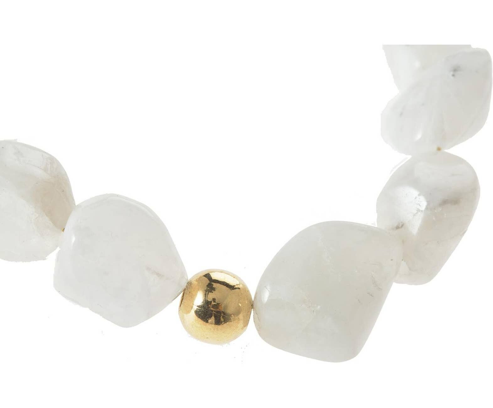 Gemshine Armband mit weißen Jade Edelsteinen in hochwertig