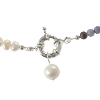 Gemshine bracelet with white cultured pearls