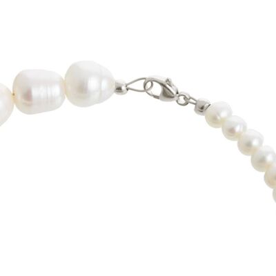 Bracciale Gemshine con perle coltivate bianche in progressione dimensionale