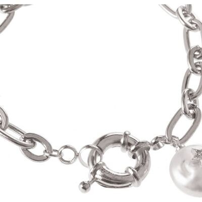 Gemshine bracelet with white cultured pearl and star charm