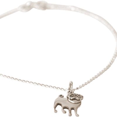 Gemshine bracelet PUG dog pendant 925 silver, gold plated