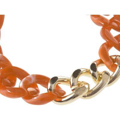 Gemshine bracelet orange - brown curb chain in acetate