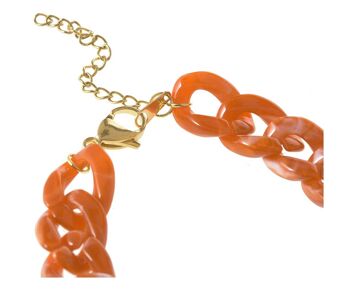 Bracelet Gemshine orange - gourmette marron en acétate 2