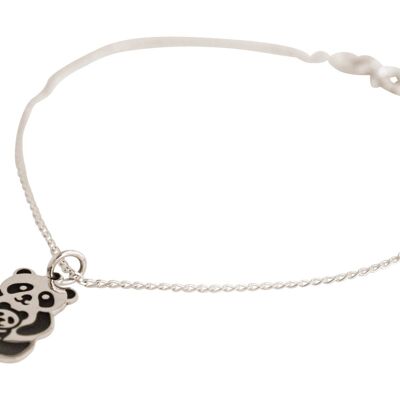 Pulsera Gemshine PANDA Mamá y Bebé Oso Colgante Plata 925