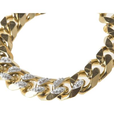 Gemshine bracelet curb chain in gold plated stainless steel