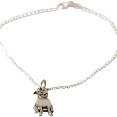 Gemshine bracelet PITBULL dog pendant 925 silver, gold plated