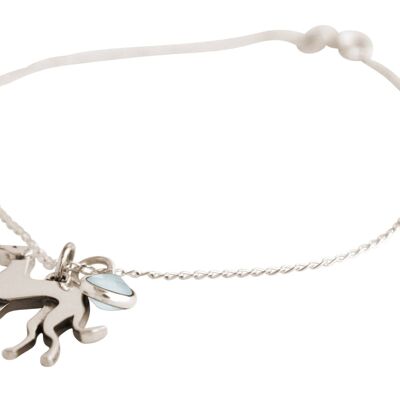 Gemshine bracelet greyhound with chalcedony pendant 925 silver